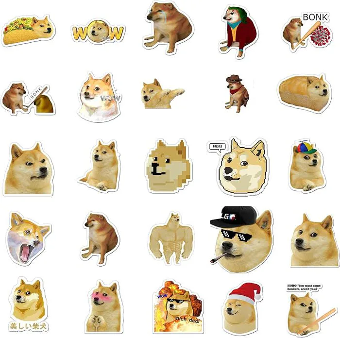 Doge Much Wow Meme Shiba Inu Stickers - 25 PCS Vinyl Decal Set for Water  Bottles, Laptops, Phones : Amazon.sg: Electronics