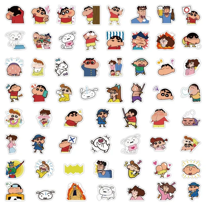 Set 50 hình sticker dán cậu bé bút chì shin-chan meme capybara one piece  dán máy tính vali sổ mũ bảo hiểm chống nước
