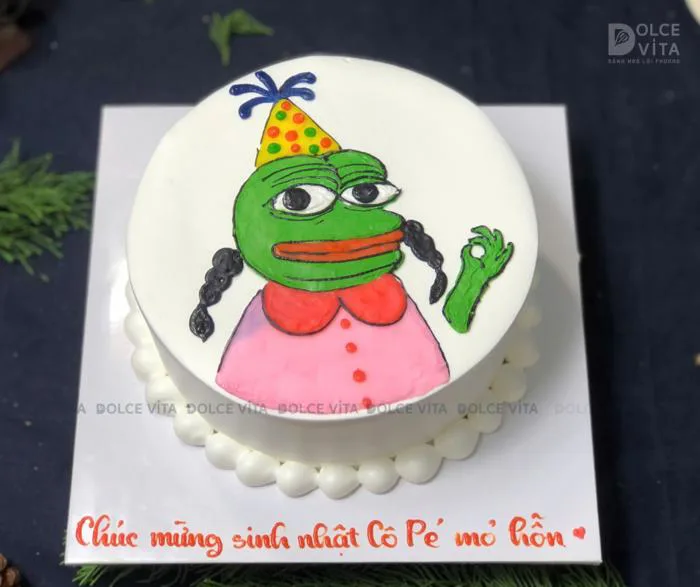 Bánh Sinh Nhật Bánh vẽ meme Ếch xanh Pepe hài... | Dolce Vita Q7
