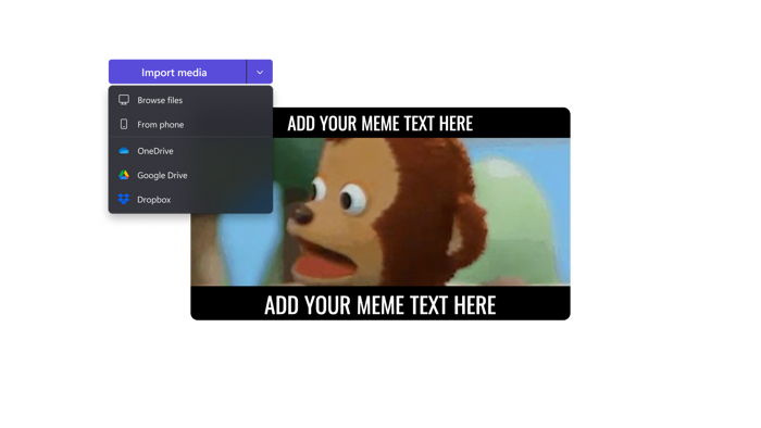 Trình tạo meme video miễn phí | Clipchamp