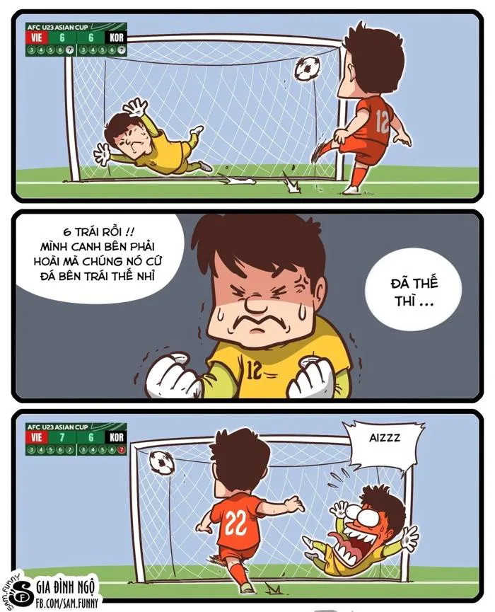Netizens created humorous memes to celebrate the victory of the Vietnamese  U23 team.