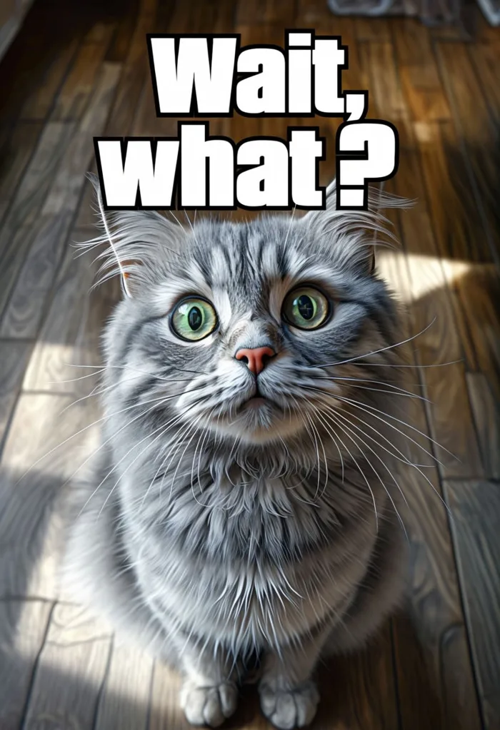 Surprised Cat with Bold 