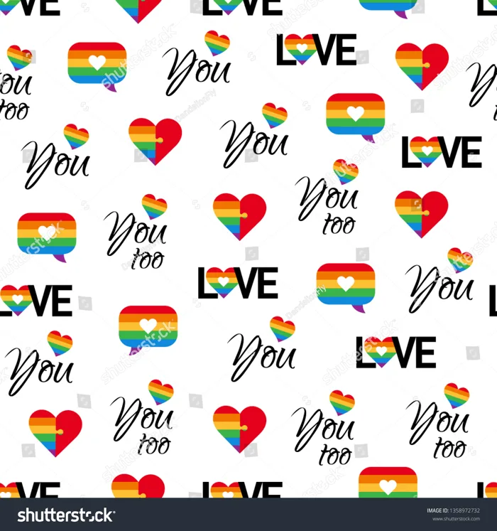 Pride Seamless Pattern Lgbt Gay Lesbian: Vector có sẵn (miễn phí bản quyền)  1358972732 | Shutterstock