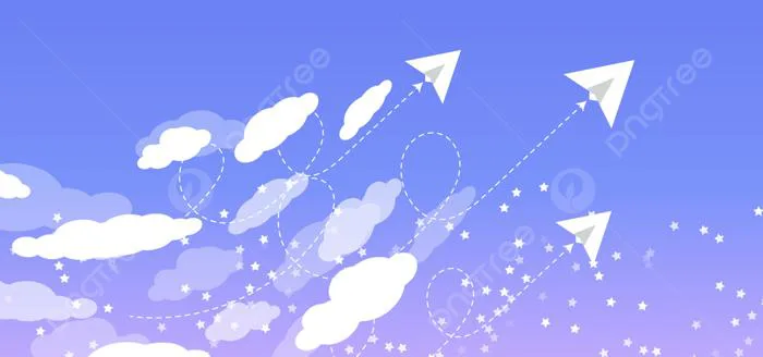 Hình nền Nền Máy Bay Giấy Bay Trên Bầu Trời Trong Mây, Hình Nền, Máy Bay,  Bầu Trời Background Vector để tải xuống miễn phí - Pngtree