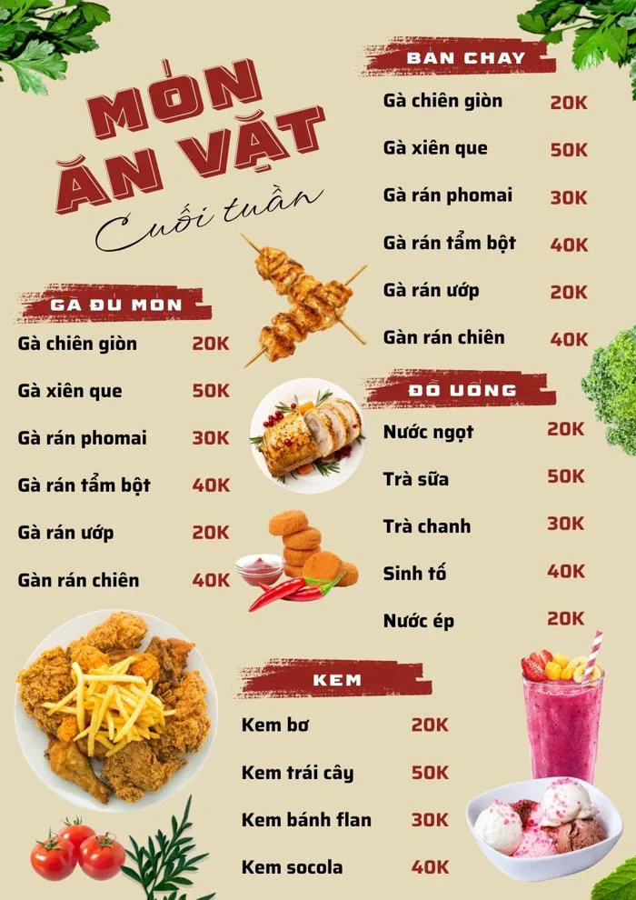 Mẫu menu đẹp, đơn giản cho quán ăn, cà phê, trà sữa | Canva