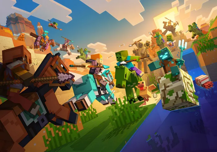 Hình Nền Minecraft Trận Chiến Hùng Tráng 4K | 4096x2880 | Wallpaper Alchemy