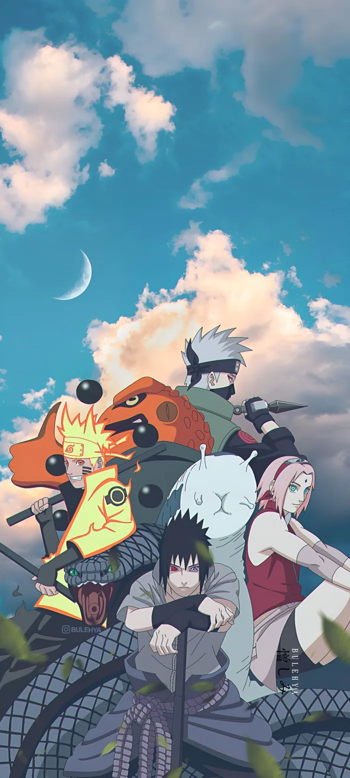 Hình Nền Anime 4K Naruto Đội 7 Huyền Thoại | 1890x4200 | Wallpaper Alchemy