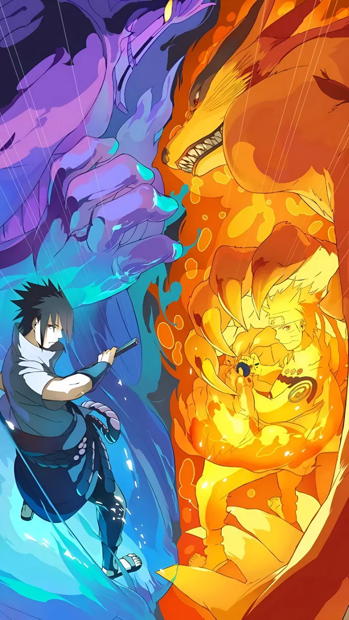 Cuộc Đối Đầu Huyền Thoại Naruto và Sasuke Hình Nền 4K | 2160x3840 |  Wallpaper Alchemy