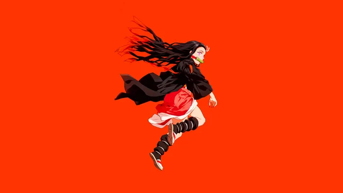 Hình nền 4K Demon Slayer Nezuko chạy trên nền đỏ | 3840x2160 | Wallpaper  Alchemy