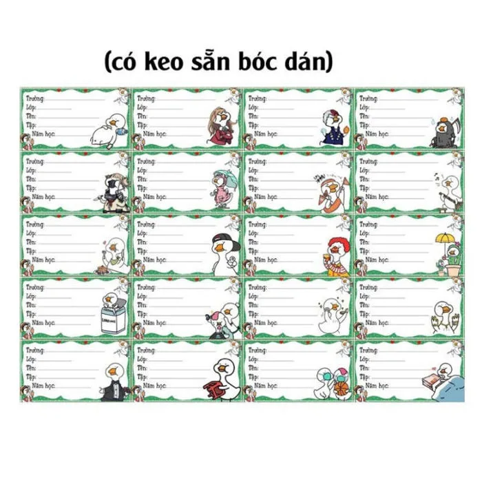 Nhãn dán vịt béo cute meme dễ thương 100 nhãn khác nhau/ nhãn vở vịt meme |  Lazada Việt Nam