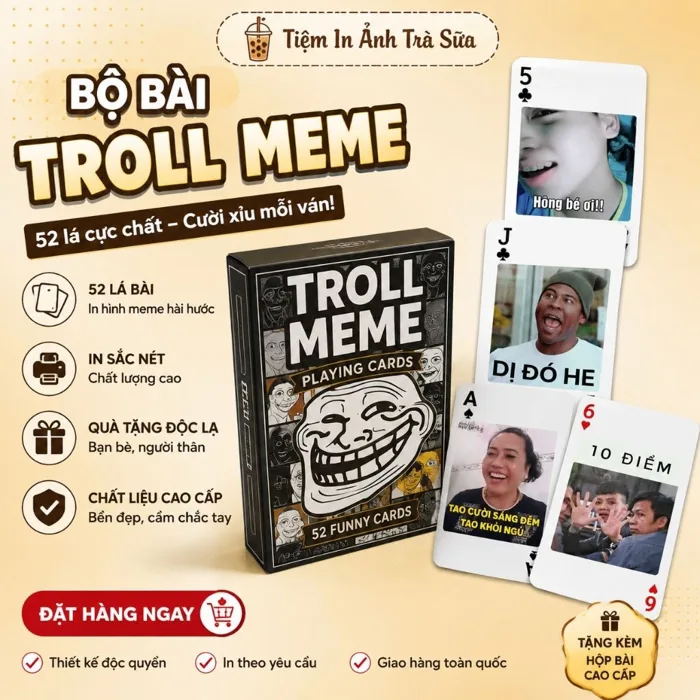 Bộ Bài In Hình Meme Viral 52 Lá | Bài Tây Hình Troll Cực Chất | Bo Góc Ép  Plastic Bền Đẹp | Shopee Việt Nam