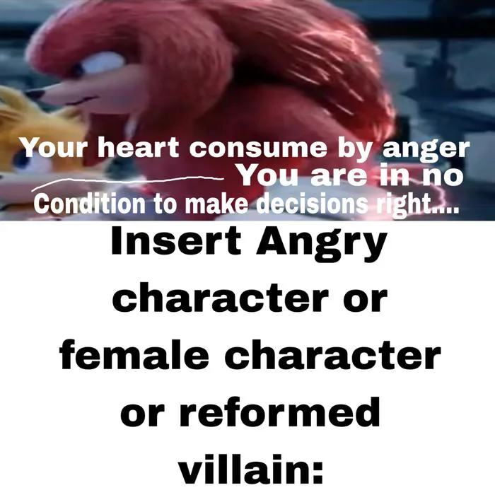 Movie Knuckles tries to calm down who by Bryandurate on DeviantArt