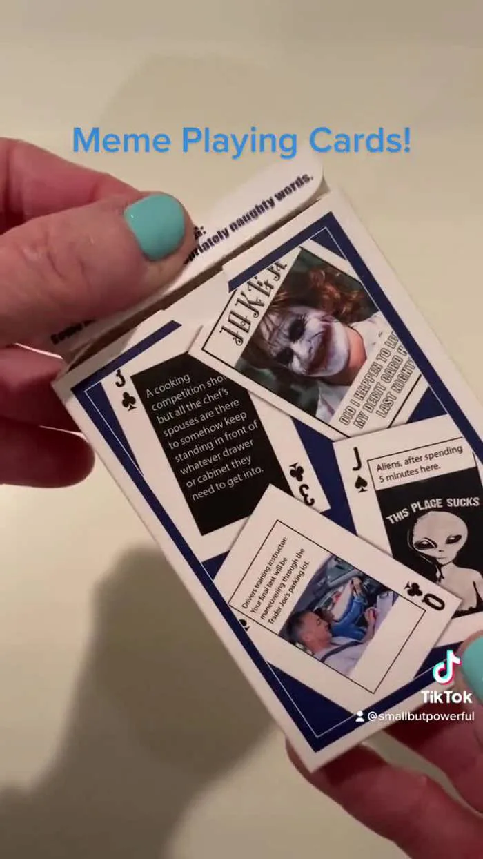 Meme Theme Playing Cards - 54 uniquely funny cards. A clever and fun gift  for any occasion. Perfect white elephant idea!