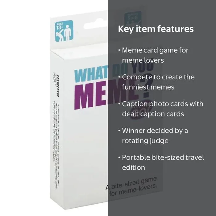 WHAT DO YOU MEME? Travel Edition Card Game for Meme Lovers, Bite-Sized,  with Bonus Rules - Walmart.com
