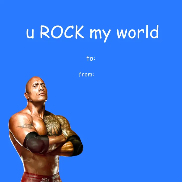 Dwayne “The Rock” Johnson Valentine's Day Card Meme Template — Kapwing
