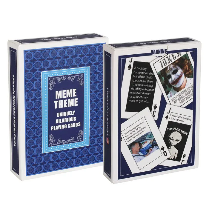 Amazon.com: Meme Theme Playing Cards - 54 Uniquely Funny Cards, Clever and  Fun Gift, Great for Parties & Game Nights. Perfect Holiday White Elephant  Gift. Amazing Quality, Endless Entertainment, LOL Funny.