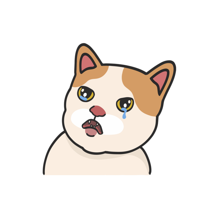 Crying Cat Meme Sticker Cute Illustration 53385476 PNG