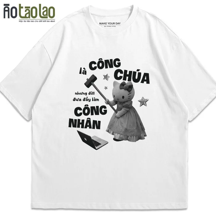 Áo In Chữ Hài Hước Là Công Chúa Nhưng Cuộc Đời Đưa Đẩy Làm Công Nhân - Meme  Text Vui Đi Làm - Oversize 100% Cotton Nam | Shopee Việt Nam
