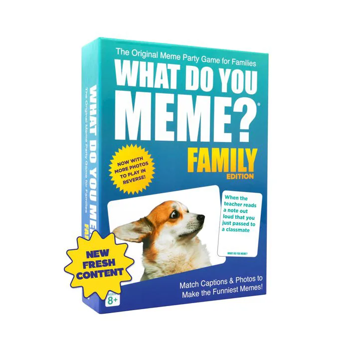 Amazon.com: WHAT DO YOU MEME? Family Edition by Relatable | TikTok Viral  Game for Kids 8+ & Adults, Includes 300 Caption Cards & 108 Photo Cards :  Health & Household