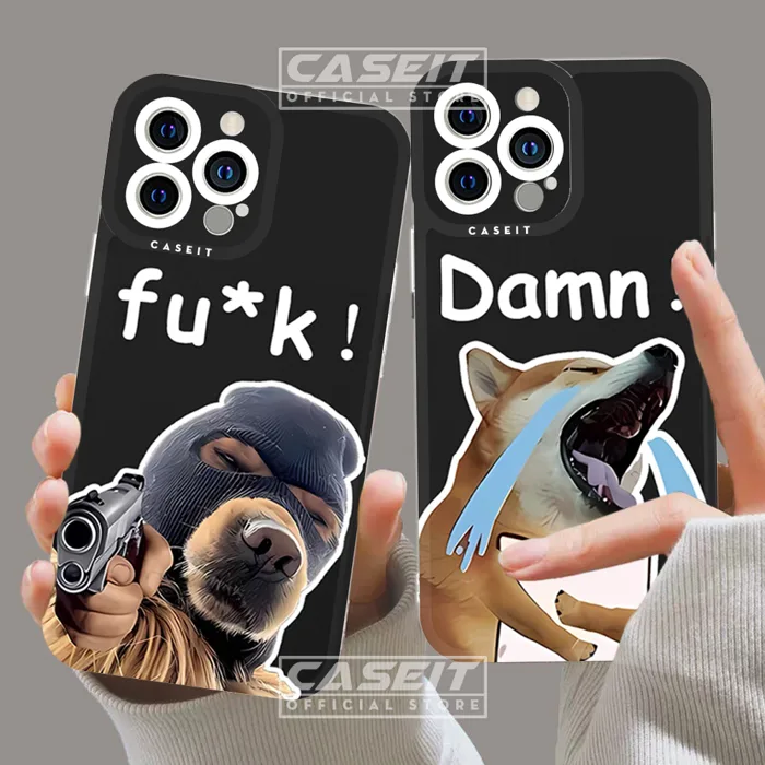 Ốp lưng iphone cạnh vuông Caseit meme chó mèo giang hồ cute  x/11/12/13/14/pro/max/plus/promax | Shopee Việt Nam