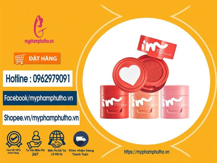 Phấn Má Hồng Cushion Hình Trái Tim I'm Meme Heart Stamp Blusher