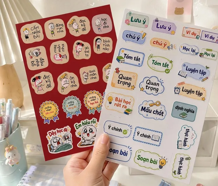 HH42 - Set 10 túi sticker MEME HỌC TẬP, ~40 sticker/ túi tại Kho Sỉ VPP  Minh Khang