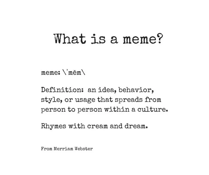 What is a meme? A meme is: 