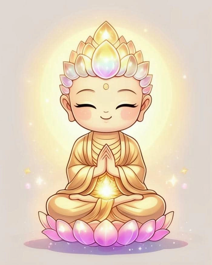 Ảnh Phật chibi đẹp nhẹ nhàng mang năng lượng tích cực