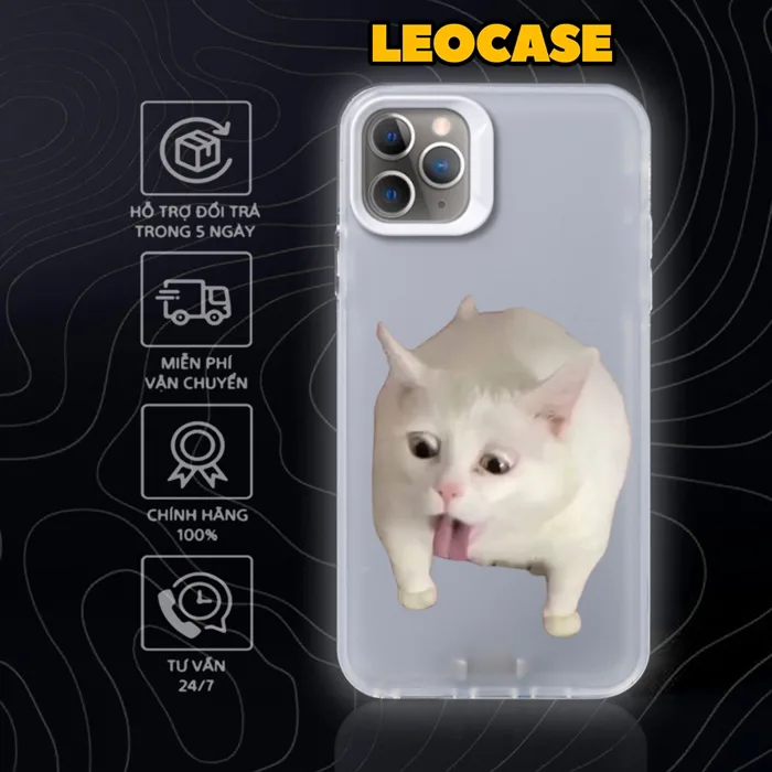 Ốp lưng iPhone silicone cao cấp Leocase mèo ói vô tri meme hài hước cho  iPhone | Shopee Việt Nam