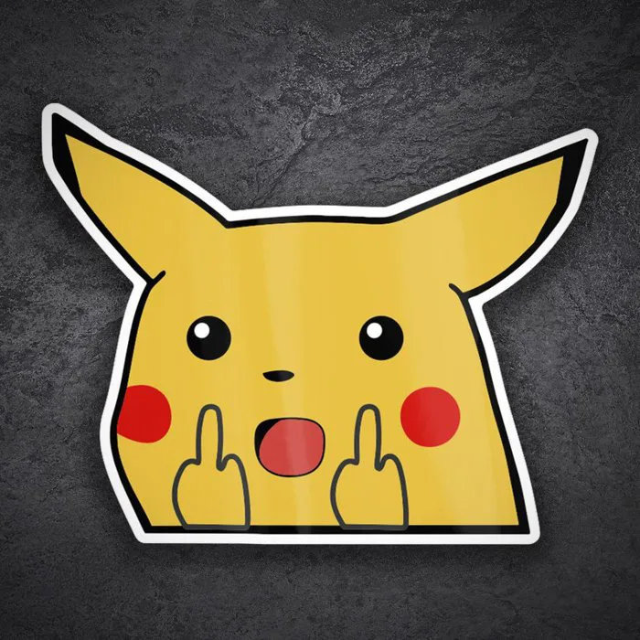 Pikachu Middle Finger Sticker | MuralDecal.com Pikachu Middle Finger Sticker | MuralDecal.com