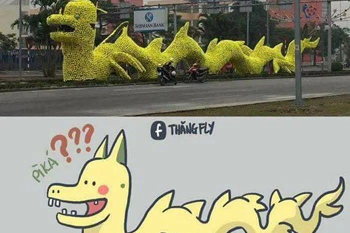Memes Prompt Hai Phong to Redecorate Its 'Pikachu Dragon' - Saigoneer