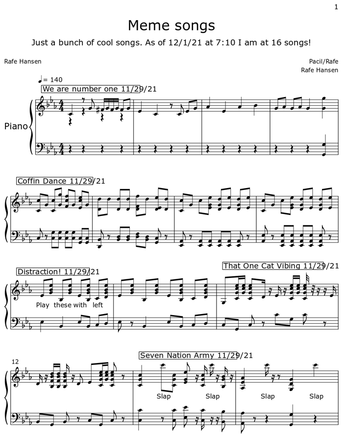 Meme songs - Flat