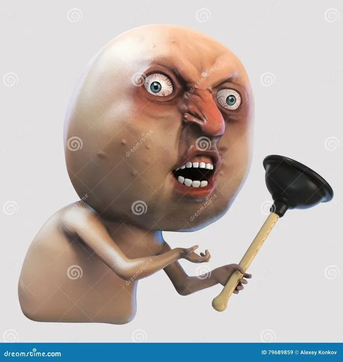 Internet Meme Why You No with Plunger. Rage Face 3d Illustration Stock  Illustration - Illustration of clog, dislike: 79689859