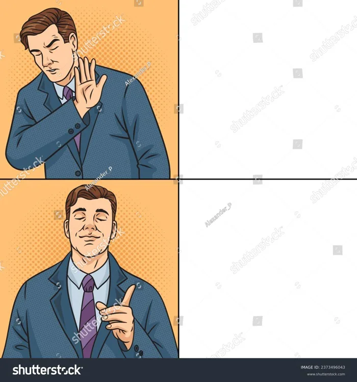 No Yes Businessman Meme Pinup Pop: Hình minh họa có sẵn 2373496043 |  Shutterstock